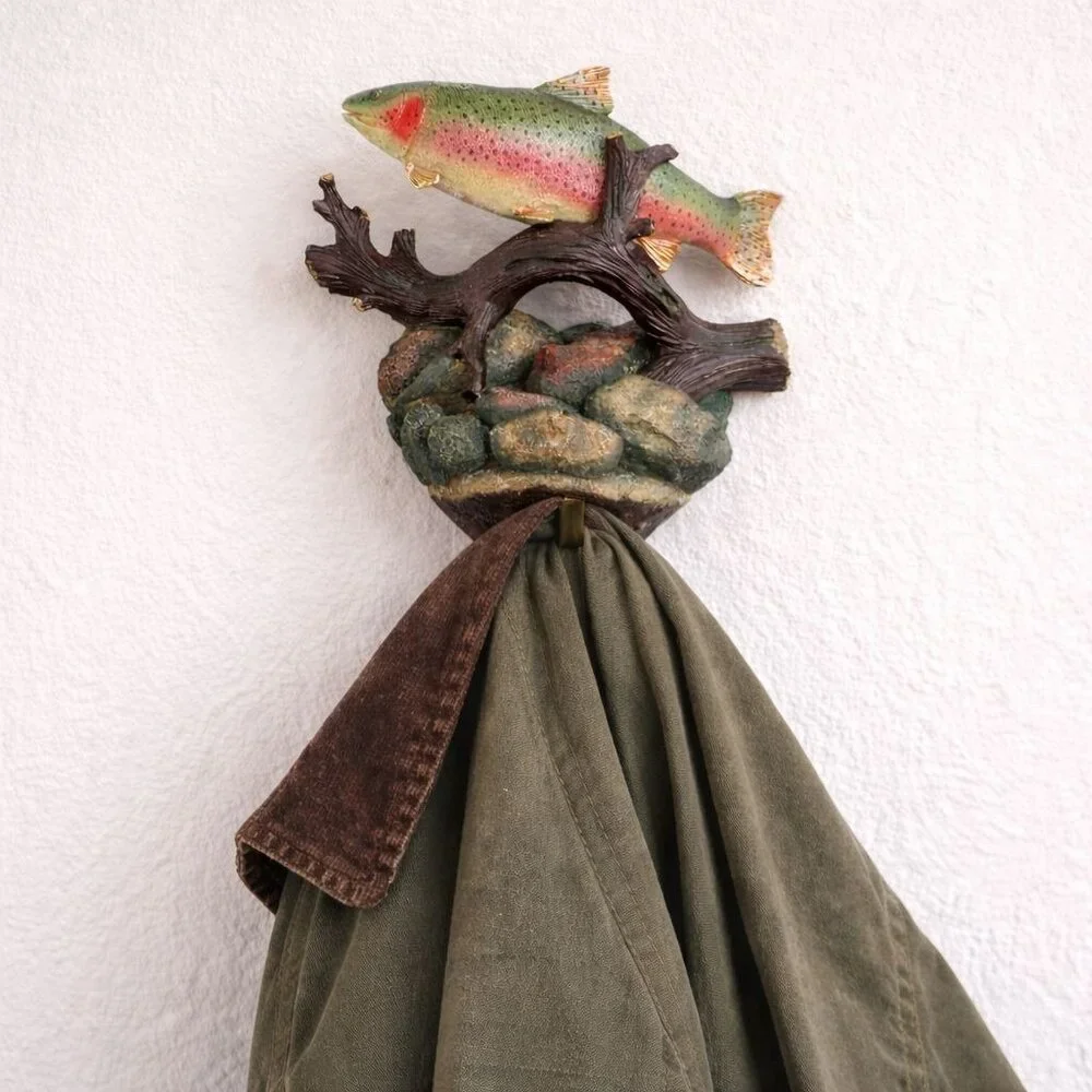 Wild Wings Rainbow Trout Wall Hook Mark Susinno w/ Box Rustic Lodge Decor Angler